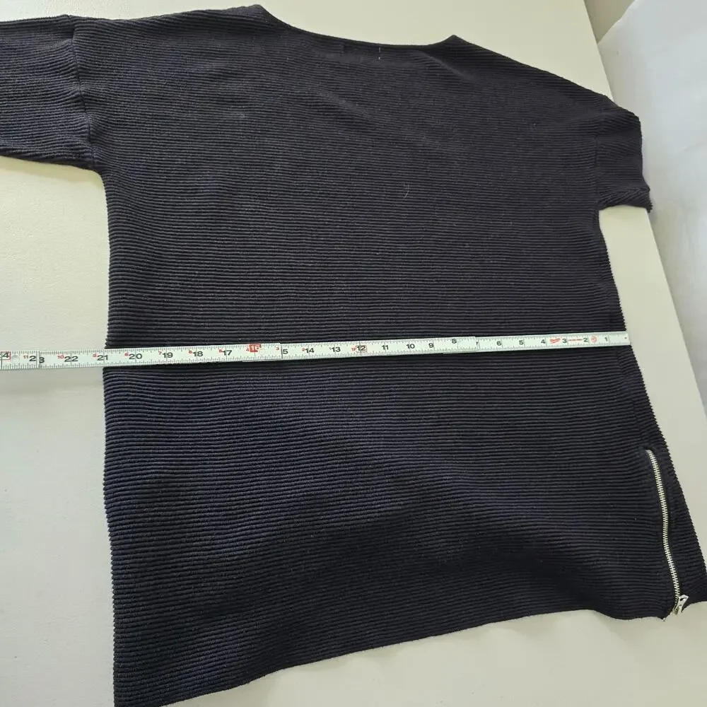 Ophelia Roe Sweater Women's XL Black Side Zipper Accent